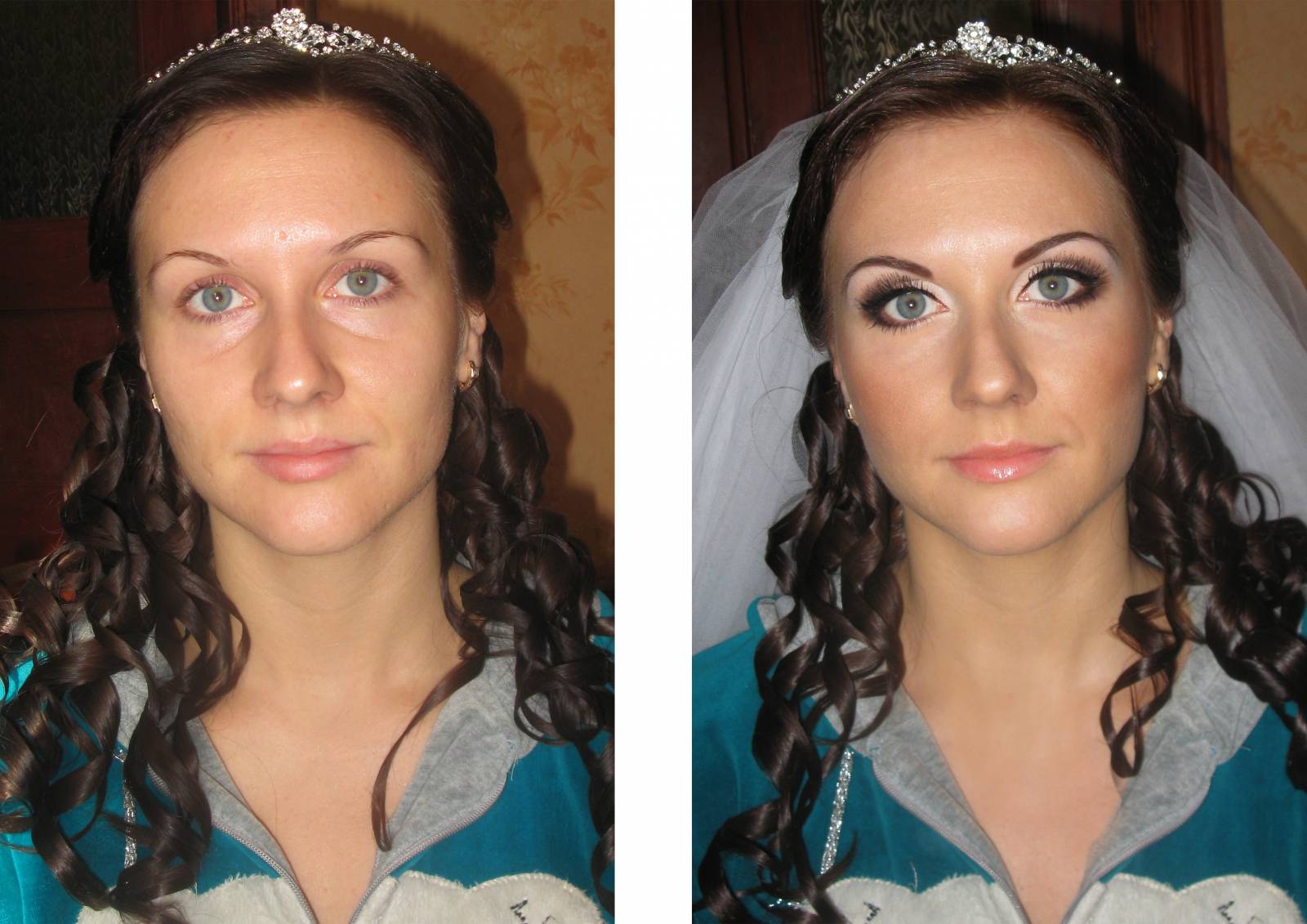 Макияж невесты тёмные волосы фото до и после